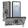 Custodia per telefono ibrida in TPU con supporto in metallo per Samsung Galaxy S25 5G (nera)