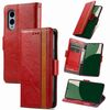 Per Fujitsu Arrows We2 / F-52E CaseNeo Splicing Dual Magnetic Buckle Custodia in pelle per telefono (rosso)