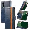 Per Fujitsu Arrows We2 Plus / F-51E CaseNeo Splicing Dual Magnetic Buckle Custodia in pelle per telefono (blu)