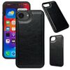 Per iPhone 16e Custodia per telefono con retro in pelle di mucca (nero)