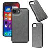 Per iPhone 16e Custodia per telefono con cover posteriore in pelle di mucca (grigio)