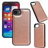 Per iPhone 16e Custodia per telefono con cover posteriore in pelle di mucca (oro rosa)