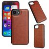 Per iPhone 16e Custodia per telefono con retro in pelle di mucca (marrone)