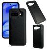 Per Google Pixel 9a Custodia per telefono con retro in pelle di mucca (nero)