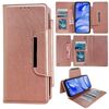 Per Google Pixel 9a Custodia multifunzionale in pelle per 7 carte (oro rosa)
