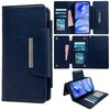 Per Google Pixel 9a Custodia multifunzionale in pelle per 7 carte (blu reale)