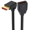 Cavo adattatore di estensione DisplayPort DP2.1 maschio a DP2.1 femmina gomito verso il basso 52 Gbps 16K 30 Hz, lunghezza: 15 cm (nero)
