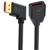 Cavo adattatore di estensione DisplayPort DP2.1 maschio a DP2.1 femmina gomito sinistro 52 Gbps 16K 30 Hz, lunghezza: 15 cm (nero)