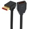 Cavo adattatore di estensione DisplayPort DP2.1 maschio a DP2.1 femmina gomito superiore 52 Gbps 16K 30 Hz, lunghezza: 50 cm (nero)