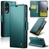 Per Samsung Galaxy S25 Edge 5G CaseMe 023 Custodia in pelle antifurto con fibbia a farfalla e texture Litchi RFID (verde)