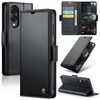 Per Samsung Galaxy S25 Edge 5G CaseMe 023 Butterfly Buckle Litchi Texture RFID Antifurto Custodia per telefono in pelle (Nero)