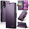 Per Samsung Galaxy S25 Edge 5G CaseMe 023 Butterfly Buckle Litchi Texture RFID Antifurto Custodia in Pelle per Telefono (Viola)