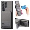 Per Samsung Galaxy S24 Ultra 5G Twill Tessuto Pelle Verticale Flip RFID Card Bag Custodia per Telefono (Grigio)