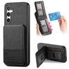 Per Samsung Galaxy S23 FE 5G Twill Tessuto Pelle Verticale Flip RFID Card Bag Custodia per Telefono (Nero)