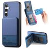 Per Samsung Galaxy A33 5G Twill Tessuto Pelle Verticale Flip RFID Card Bag Custodia per Telefono (Blu)