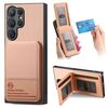Per Samsung Galaxy S22 Ultra 5G Twill Tessuto Pelle Verticale Flip RFID Card Bag Custodia per Telefono (Rosa)