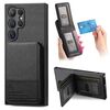 Per Samsung Galaxy S22 Ultra 5G Twill Tessuto Pelle Verticale Flip RFID Card Bag Custodia per Telefono (Nero)