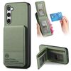 For Samsung Galaxy S22+ 5G Twill Fabric Leather Vertical Flip RFID Card Bag Phone Case(Green)