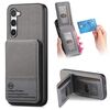 Per Samsung Galaxy S22 5G Twill Tessuto Pelle Verticale Flip RFID Card Bag Custodia per Telefono (Grigio)