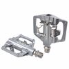 RACEWORK RK213 1 paio di pedali SPD + Flat per mountain bike, autobloccanti, a doppio scopo (argento)