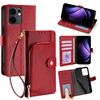 Per OPPO Reno13 F 5G / 4G Custodia in pelle con cerniera (rosso)