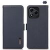 Per Honor 400 Lite KHAZNEH Custodia per telefono in vera pelle Litchi magnetica laterale RFID (blu)