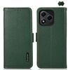 Per Honor 400 Lite KHAZNEH Custodia per telefono in vera pelle Litchi magnetica laterale RFID (verde)