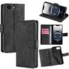Per iPhone 16e Custodia per telefono in pelle con chiusura magnetica e effetto pelle di coccodrillo (nero)