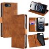 Per iPhone 16e Custodia per telefono in pelle con chiusura magnetica effetto coccodrillo (marrone)