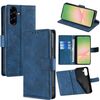 Per Samsung Galaxy A56 5G Custodia per telefono in pelle con chiusura magnetica e effetto pelle di coccodrillo (blu)