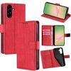 Per Samsung Galaxy A56 5G Custodia per telefono in pelle con chiusura magnetica e effetto pelle di coccodrillo (rosso)