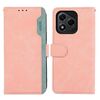 Per Honor 400 Lite ABEEL Custodia per telefono in pelle magnetica RFID Color Block (rosa-ciano)