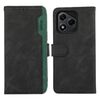 Per Honor 400 Lite ABEEL Color Block Magnetico RFID Custodia in Pelle per Telefono (Nero-Verde)