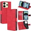 Per Redmi Note 14 4G 163,25 mm Custodia in pelle con chiusura magnetica in coccodrillo (rosso)