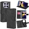 Per Redmi Note 14 Pro 4G Custodia in pelle con chiusura magnetica in coccodrillo (nero)