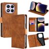 Per Redmi Note 14 Pro 4G Custodia per telefono in pelle con chiusura magnetica effetto coccodrillo (marrone)