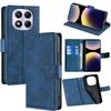Per Redmi Note 14 Pro 4G Custodia in pelle con chiusura magnetica in coccodrillo (blu)