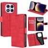 Per Redmi Note 14 Pro 4G Custodia in pelle con chiusura magnetica in coccodrillo (rosso)