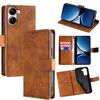 Per Redmi Turbo 4 Custodia in pelle con chiusura magnetica in coccodrillo (marrone)