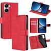 Per Redmi Turbo 4 Custodia in pelle con chiusura magnetica in coccodrillo (rosso)