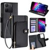 Per TCL 503 4G Custodia in pelle con cerniera (nero)