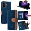 Per OPPO Reno13 F 4G / 5G Custodia per telefono in pelle con cuciture colorate e blocco RFID (blu)