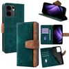 Per OPPO Reno13 F 4G / 5G Custodia per telefono con cuciture colorate in pelle con blocco RFID (verde)