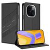 Per vivo iQOO Z9s Pro 5G India Custodia per telefono in pelle retrò con portafoglio multifunzionale in rilievo (nero)