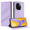Per vivo iQOO Z9s Pro 5G India Custodia per telefono in pelle retrò con portafoglio multifunzionale in rilievo (viola chiaro)