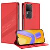 Per vivo S18 / S18 Pro Custodia per telefono in pelle retrò multifunzionale in rilievo (rosso)