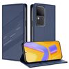 Per vivo S18 / S18 Pro Custodia per telefono in pelle retrò con portafoglio multifunzionale in rilievo (blu scuro)
