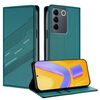 Per vivo V27 5G / V27 Pro 5G Custodia per telefono in pelle retrò con portafoglio multifunzionale in rilievo (verde scuro)
