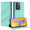 Per vivo V27 5G / V27 Pro 5G Custodia per telefono in pelle retrò con portafoglio multifunzionale in rilievo (verde menta)