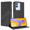 Per vivo V29e 5G / Y200 5G Custodia per telefono in pelle retrò con portafoglio multifunzionale in rilievo globale (nero)